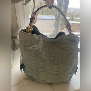 Gorgeous croc embossed leather handbag